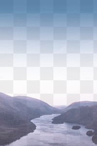 Aesthetic transparent background png, mountain range border