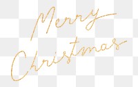 Christmas calligraphy png, gold glitter word sticker