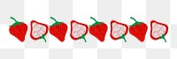 Strawberry pattern png border element, cute fruit on transparent background