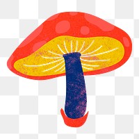 Cute mushroom png clipart, cottage core colorful on transparent background