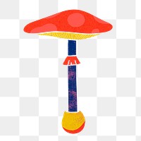 Cute mushroom png clipart, cottage core colorful on transparent background