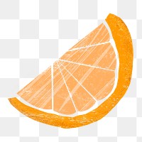 Orange slice png clipart, cute fruit diary collage element on transparent background