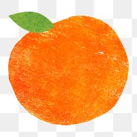 Cute orange png fruit sticker, journal collage element on transparent background