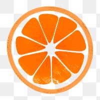 Orange slice png clipart, cute fruit diary collage element on transparent background