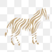 Brown zebra png sticker, textured animal on transparent background