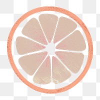 Orange slice png clipart, pastel fruit diary collage element