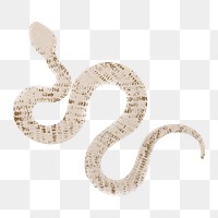 Brown snake png sticker, textured animal on transparent background