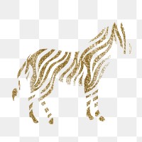 Gold zebra png sticker, glitter texture, animal stamp