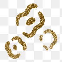 Gold leopard png collage element, glitter abstract shape