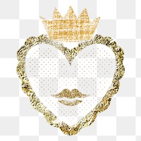 Sacred heart png sticker, glitter aesthetic collage element