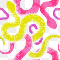 Kidcore snake png pattern, transparent background, animal design