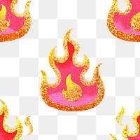 Pink flame png pattern, transparent background, glitter feminine design