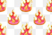 Pink flame png pattern, transparent background, glitter feminine design