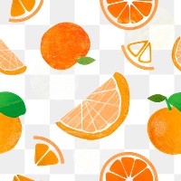 Orange fruit png pattern, transparent background, cute design