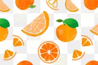 Orange fruit png pattern, transparent background, cute design