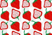 Strawberry fruit png pattern, transparent background, cute red design