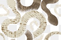 Earthy snake png pattern, transparent background, brown aesthetic