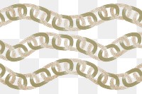 Abstract chain png pattern, transparent background, earth tone aesthetic