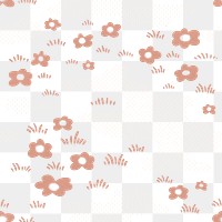 Pink floral png pattern, transparent background, cute pastel design