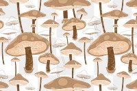 Psychedelic mushroom png pattern, transparent background, brown design