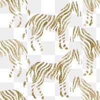 Zebra png pattern, transparent background, gold animal print