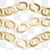 Gold chain png pattern, transparent background, glitter abstract design