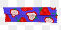 Strawberry pattern png washi tape clipart, cute fruit