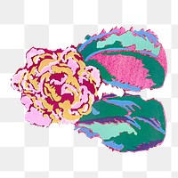 Pink rose png sticker, vintage flower art deco