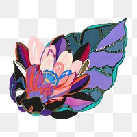 Flower motif png sticker, aesthetic botanical