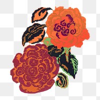 Orange flower png sticker, aesthetic botanical