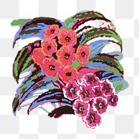 Feminine flower png clipart, art deco botanical
