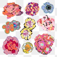 Feminine flower png sticker, aesthetic vintage design