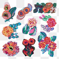 Feminine flower png sticker, aesthetic vintage design