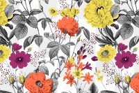 Botanical png pattern clipart, transparent background, remixed from original artworks by Pierre Joseph Redouté