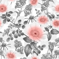 Retro flower png seamless pattern, transparent background, remix from the artworks of Pierre Joseph Redouté