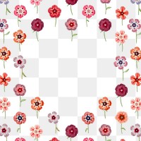 Vintage floral png frame, transparent background, remix from the artworks of Pierre Joseph Redouté