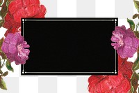 Flower png frame, transparent background, remix from the artworks of Pierre Joseph Redouté