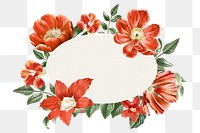 Flower png frame, transparent background, remix from the artworks of Pierre Joseph Redouté