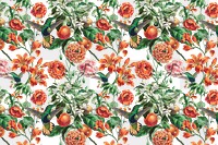 Botanical png pattern sticker, transparent background, remixed from original artworks by Pierre Joseph Redout&eacute;
