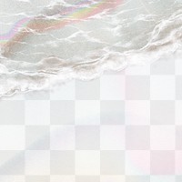 Beach png border, ocean wave design, transparent background 