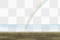 Cute rainbow png, simple glitter design, transparent background 