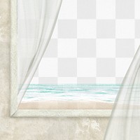 Window frame png sticker, cute illustration, transparent background