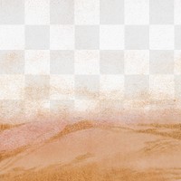 Desert png border, brown sand design, transparent background 