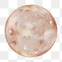 Moon png sticker, pink design illustration, transparent background