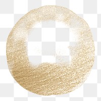 Circle png sticker, gold glitter watercolor texture design on transparent background