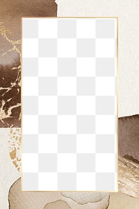 Brown Memphis png frame, abstract style on transparent design