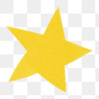 Yellow star png collage element for bullet journal, transparent background