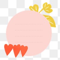 Memo pad png, cute heart collage element for your planner, transparent background