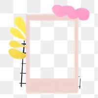 Instant photo png frame, cute paper craft design to decorate your notebook, transparent design