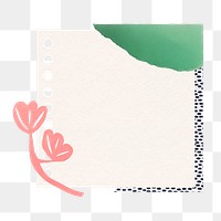 Memo pad png, cute collage element for your planner, transparent background
